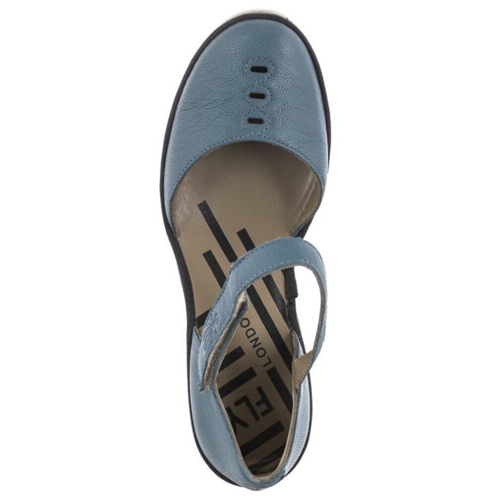 New FLY LONDON Chunky Wedge BISO Women's Shoes Petrol Ceralin Sz. 39 - Picture 2 of 9